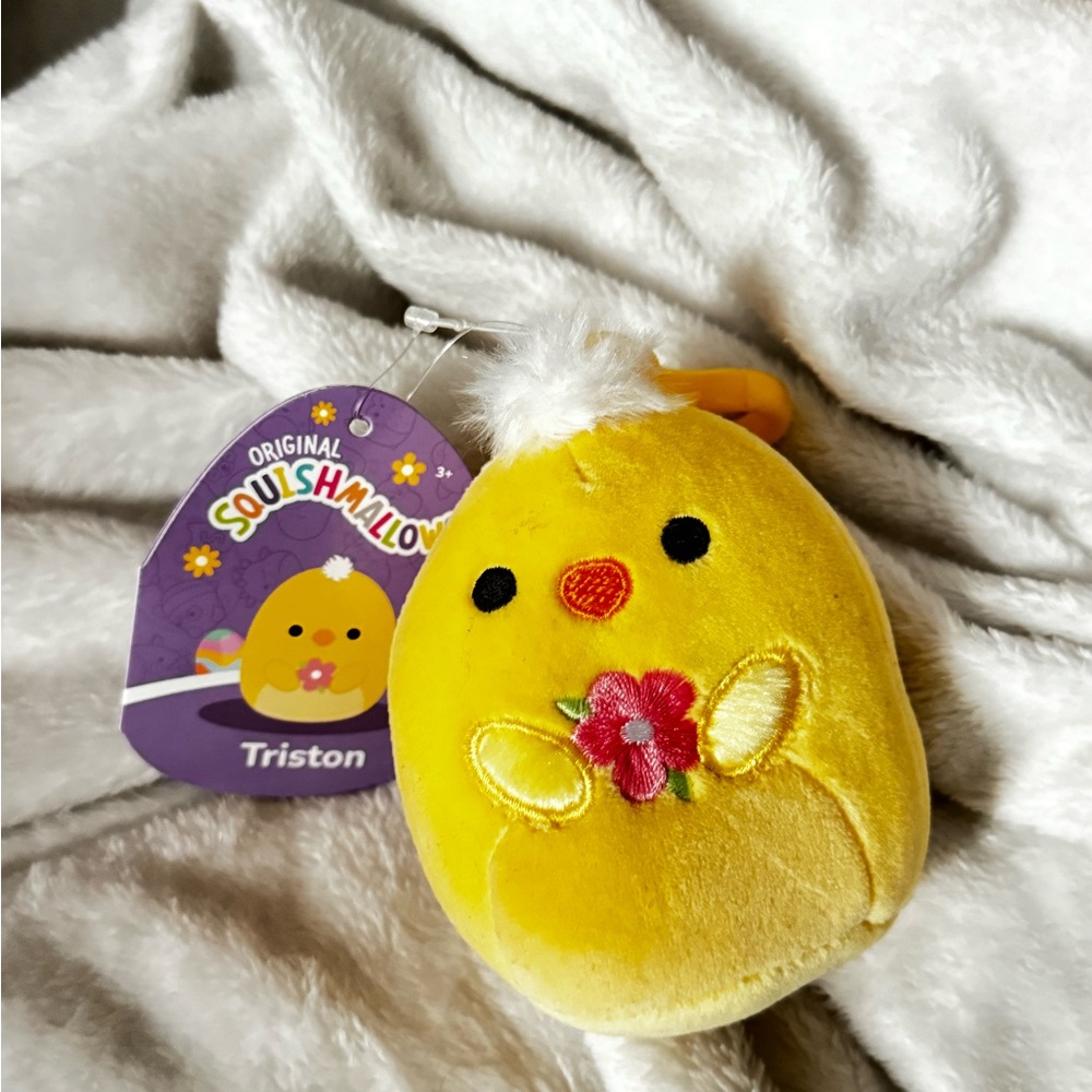 3.5” Triston the Chick Squishmallow Clip - Easter Collection NWT